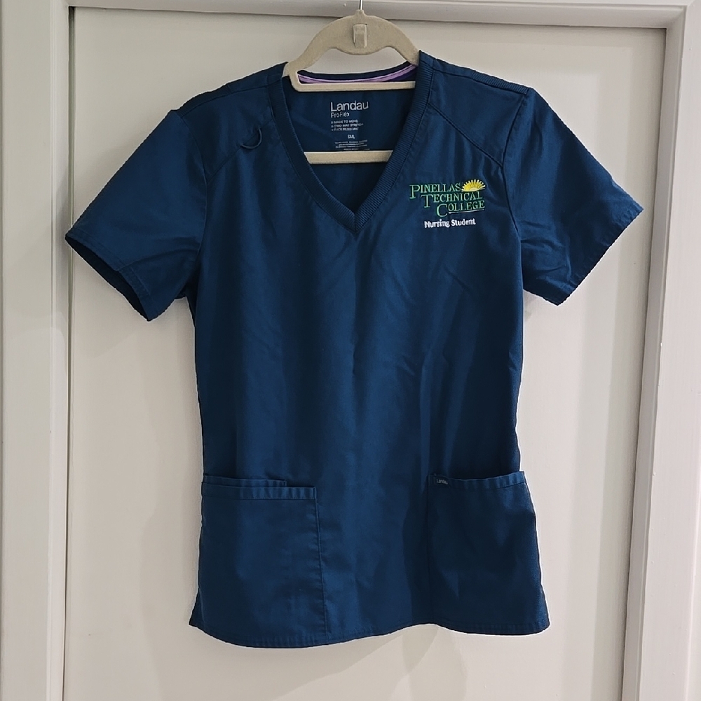 Landau ProFlex Blue Scrub Top